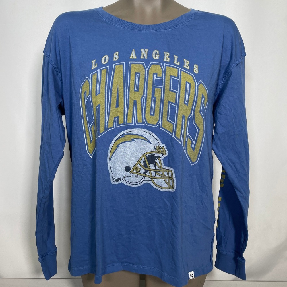 Los Angeles Chargers NFL '47 Long Sleeve Helmet Blue T-Shirt Women's MEDIUM